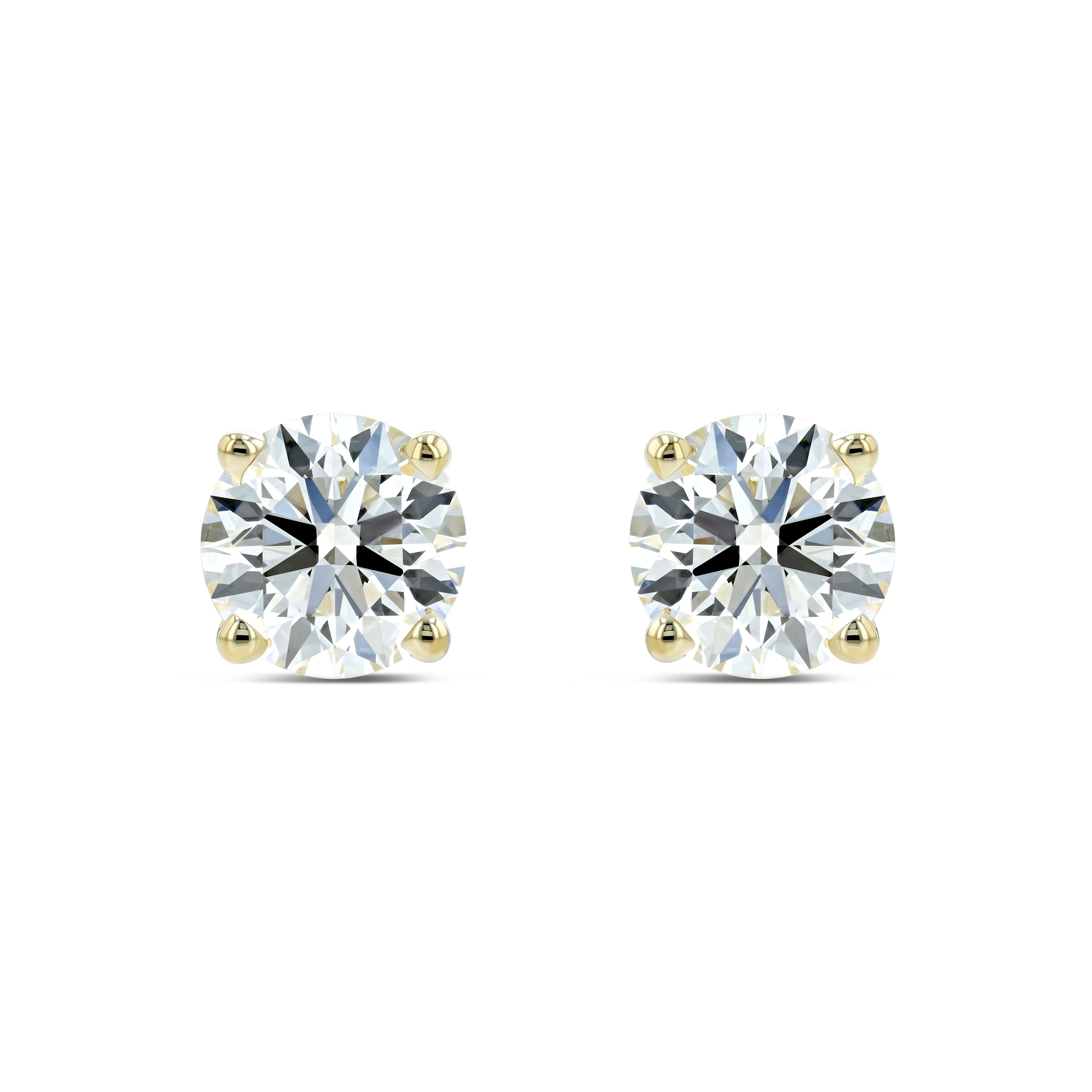 14k Yellow Gold 4-prong Round Brilliant Diamond Stud Earrings (0.52 Ct. T.w., Si1-si2 Clarity, H-i Color)