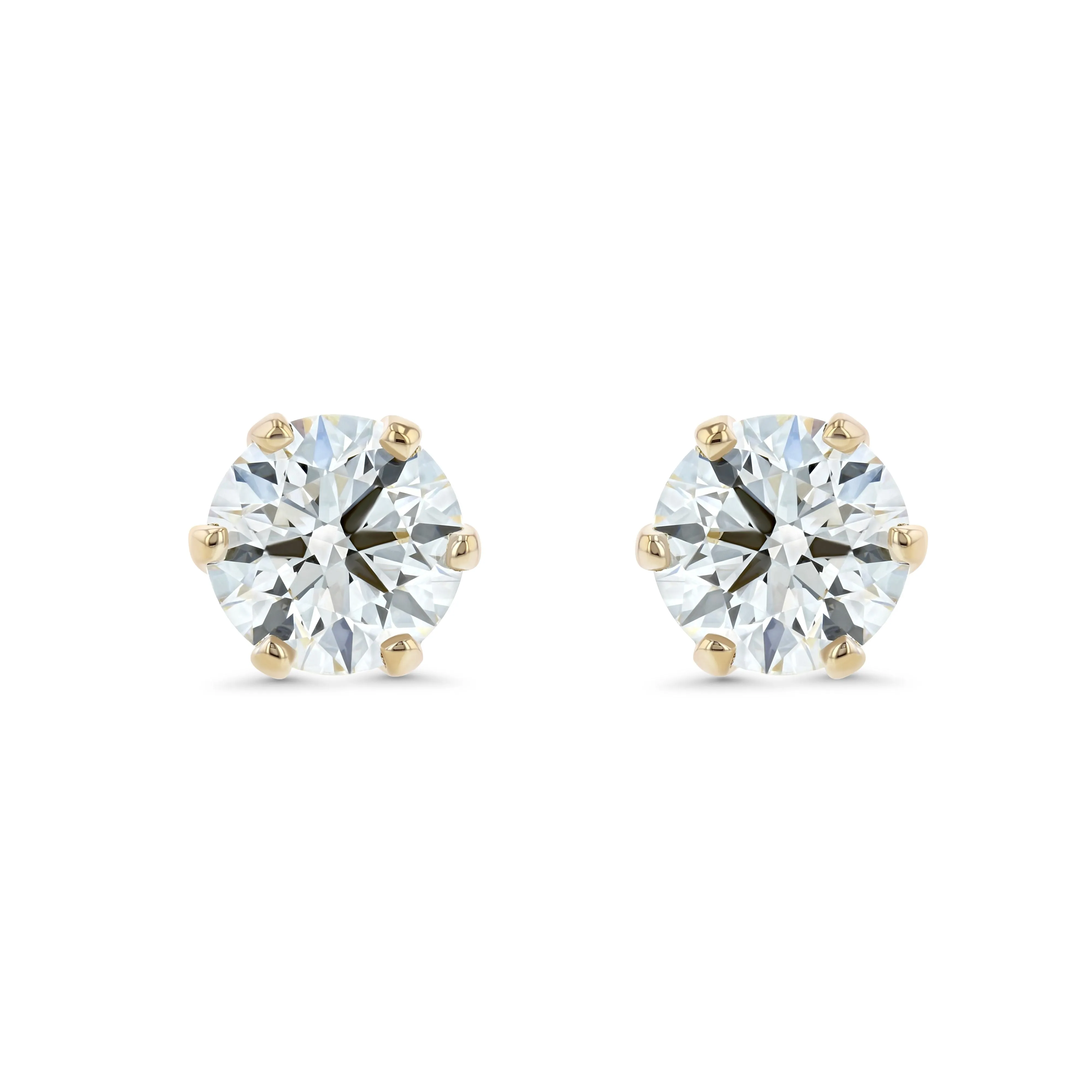 14k Yellow Gold 6-prong Round Brilliant Diamond Stud Earrings (1 Ct. T.w., Si1-si2 Clarity, H-i Color)