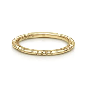 14K Yellow Gold Ball and Bar Station Stackable Ring LR4909Y4JJJ
