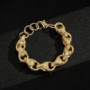 14mm Gold Filled Bonded Bulldog Tulip Bracelet 8/9 Inch