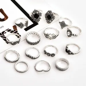 15 Piece Bohemian Ring Set