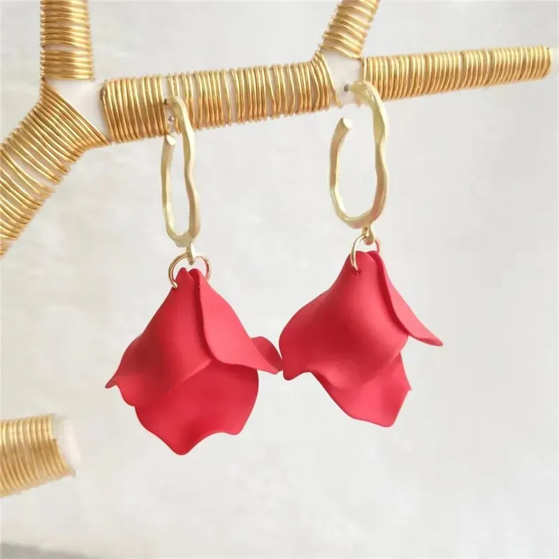 18 Colors Petals Flower Earrings ABS