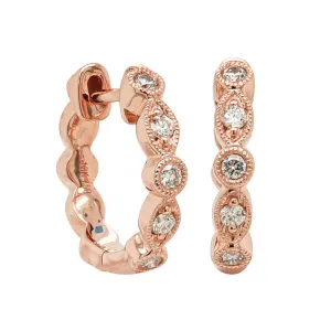 18ct Rose Gold Diamond Aura Hoop Earrings
