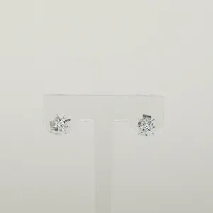 18ct White Gold 0.04ct Round Brilliant Diamond Star Stud Mini Earrings