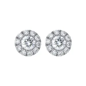 18ct White Gold .37ct Diamond Halo Stud Earrings