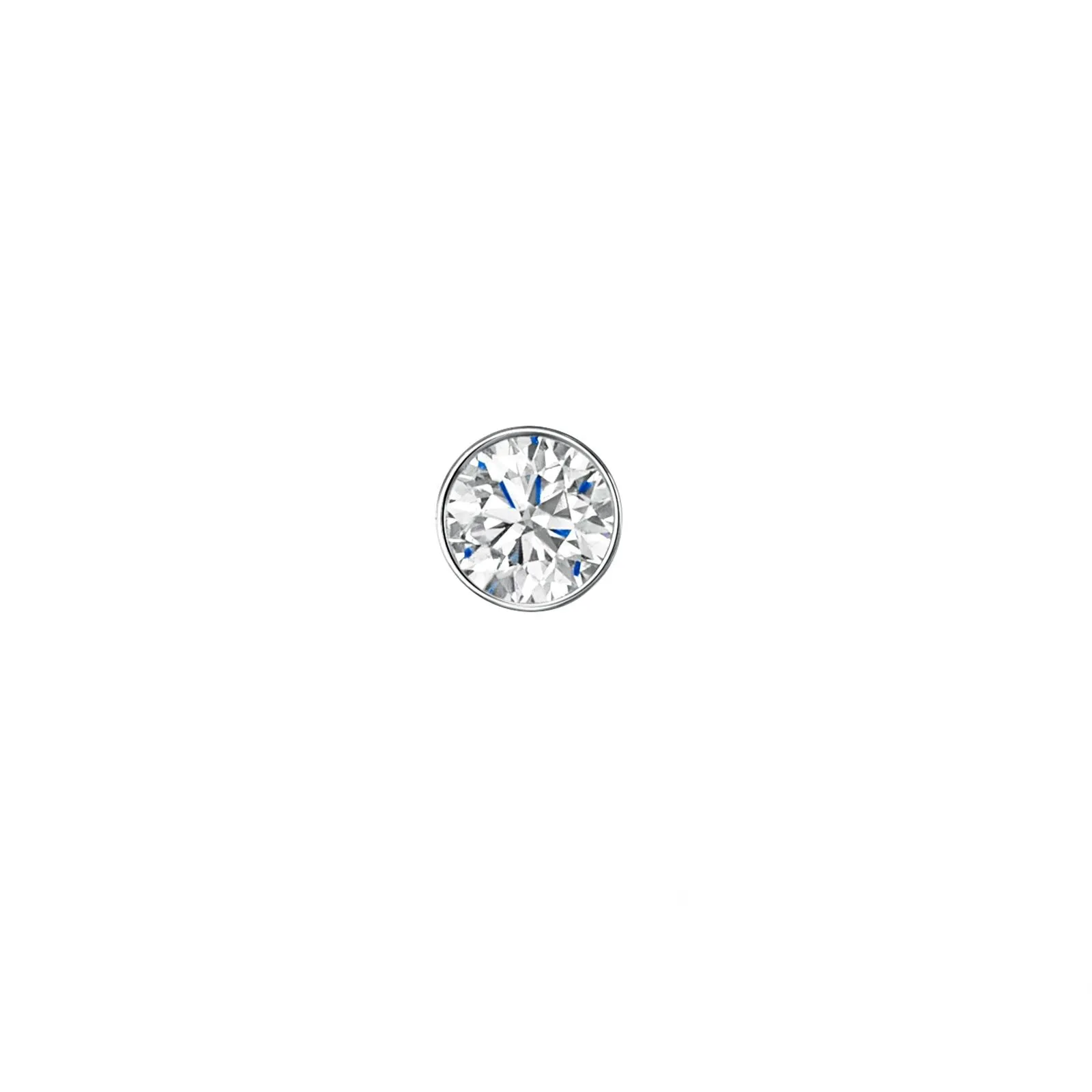 18ct White Gold Brilliant-Cut Rub-Over F/G Si Diamond Solitaire Earrings 0.50ct