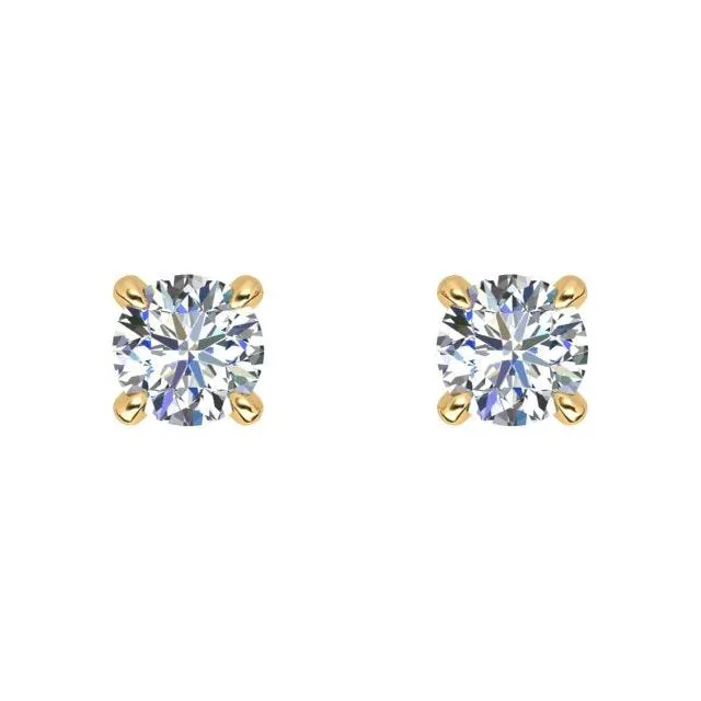 18ct Yellow Gold 0.30ct Round Brilliant Diamond Stud Earrings