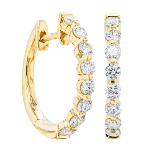 18ct Yellow Gold .69ct Diamond Hoop Earrings