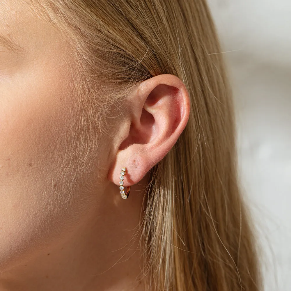 18ct Yellow Gold .69ct Diamond Hoop Earrings