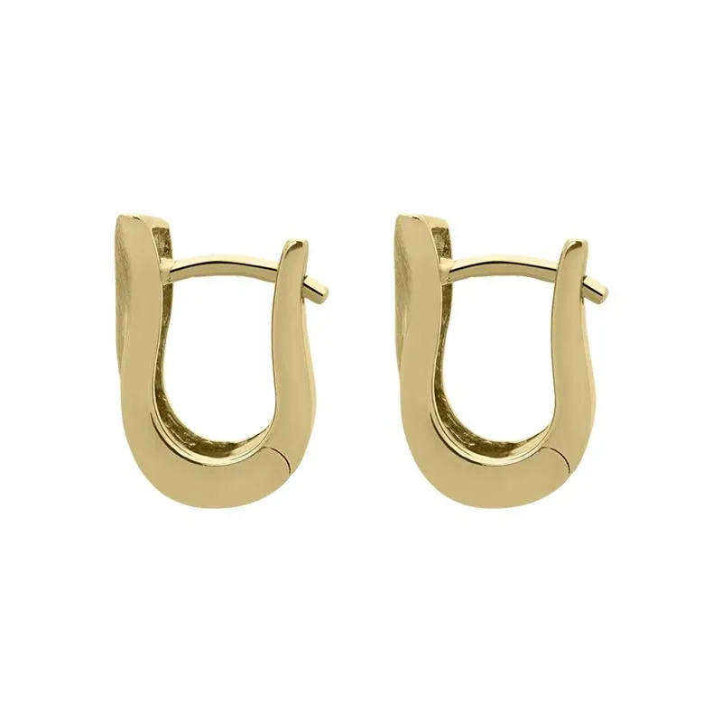 18ct Yellow Gold Diamond Brilliant Cut Shaped Hoop Earrings