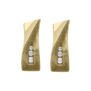 18ct Yellow Gold Diamond Brilliant Cut Shaped Hoop Earrings