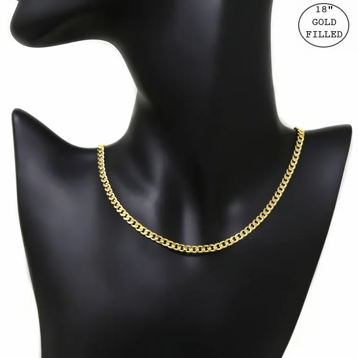 18K Gold Filled Cuban Chain Short Necklace