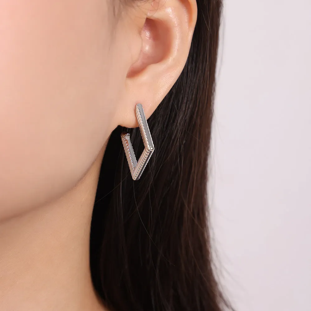 18K Gold Plated Geometric Earrings - Fashionable Titanium Steel Design