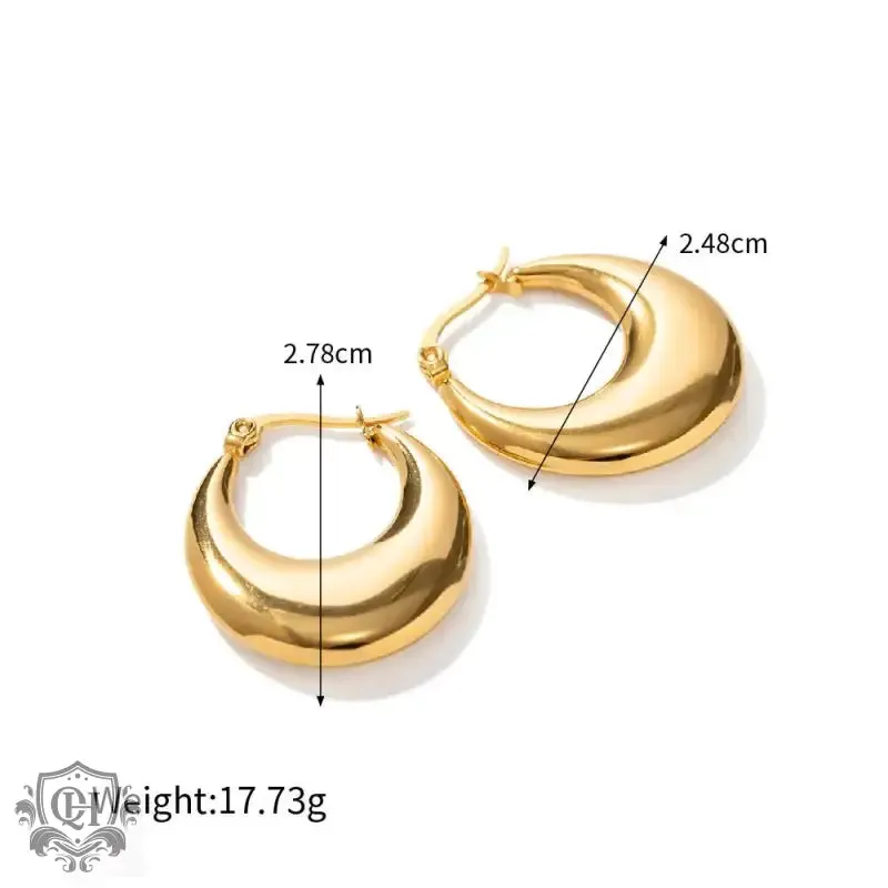 18K Gold Simple U-Shaped Earrings