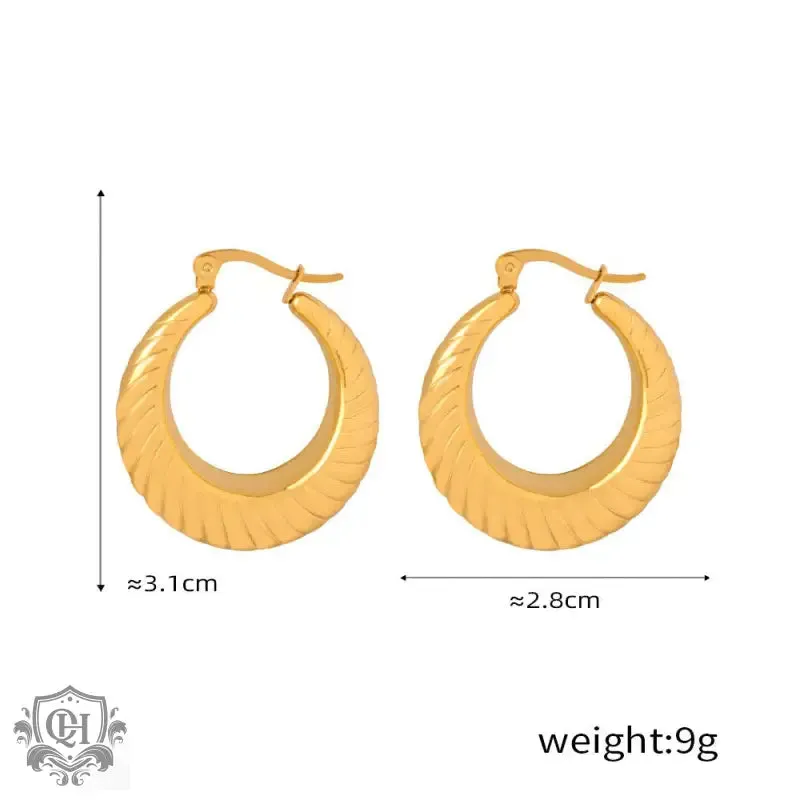 18K Gold Twisted Round Fashion Earrings