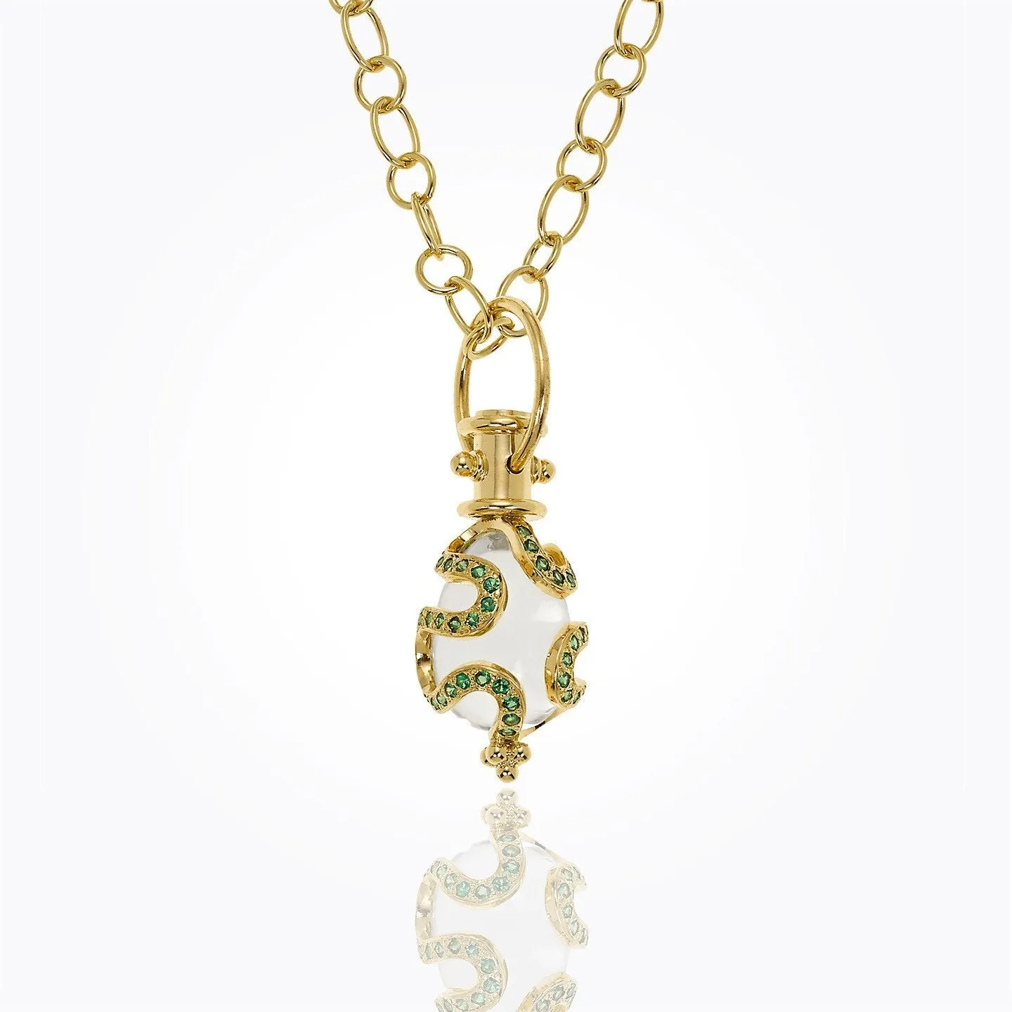 18K Matisse Amulet with rock crystal - 16x11mm