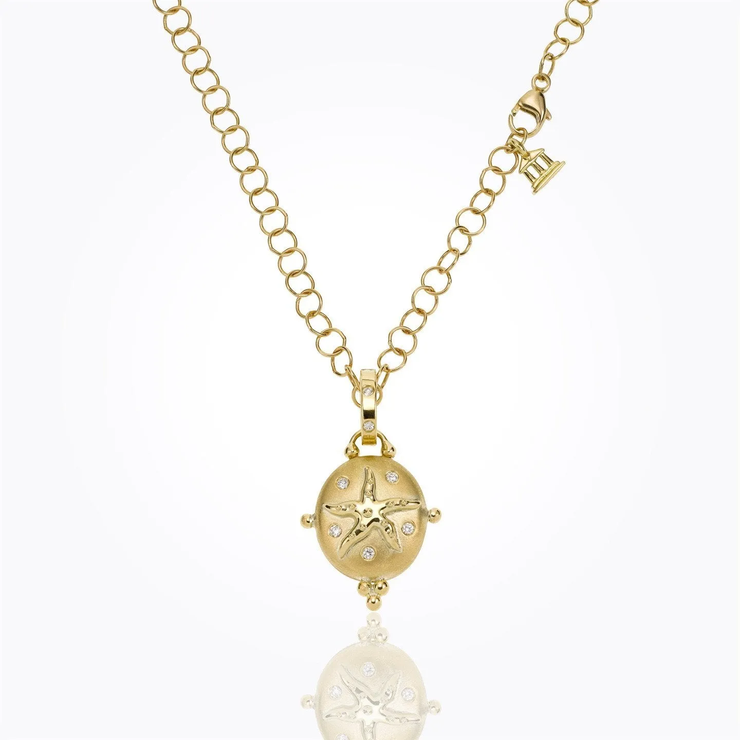 18K Small Sea Star Locket with diamond