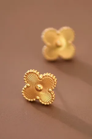 18k Waterproof Stainless Steel Clover Studs