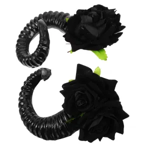 1Pair Gothic Sheep Horn Hair Clips with Devil Horns Cosplay Accessories for Halloween Costume Parties Lightweight Durable Hair Clamps for Women