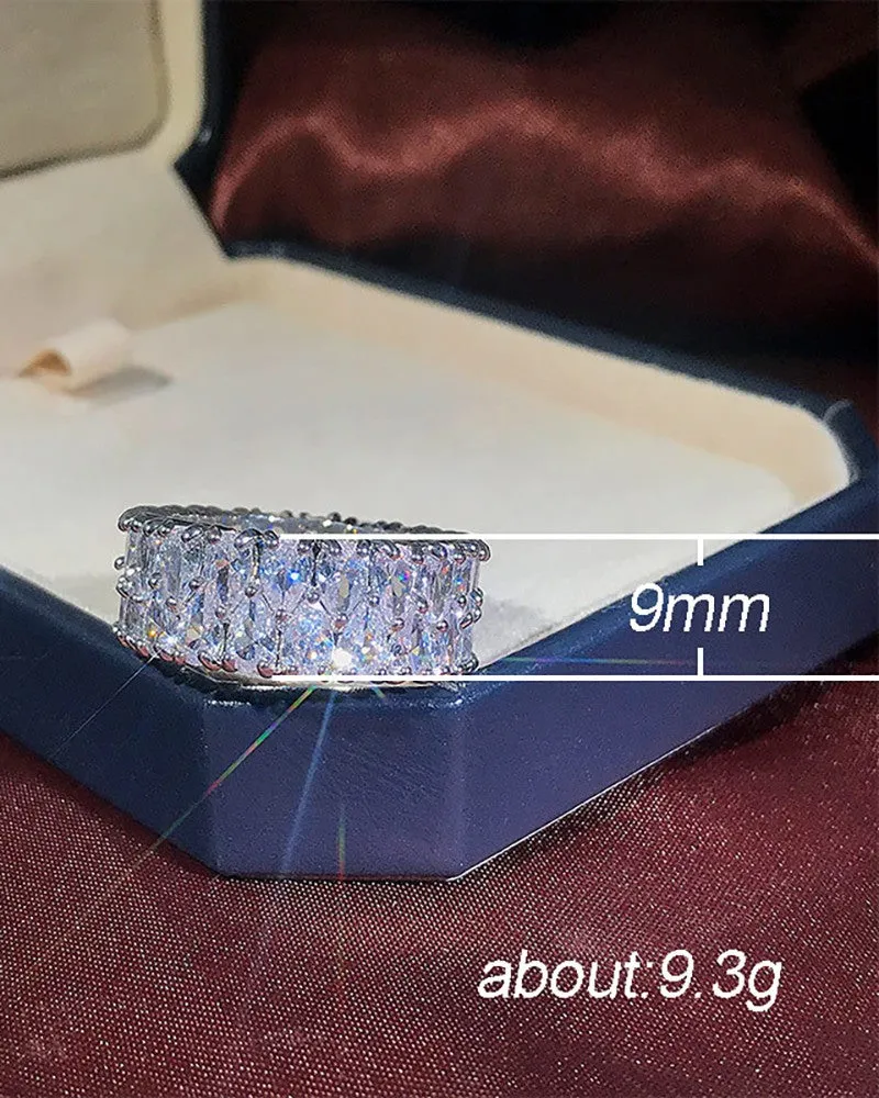 1pcs Allover Rhinestone Round Ring