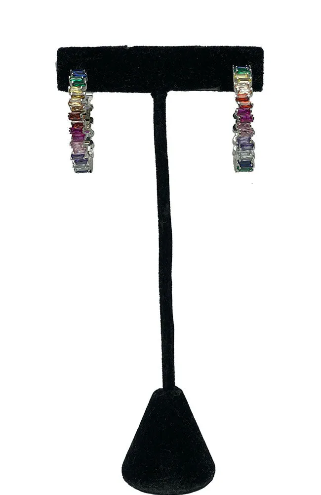 1" Multi Color Baguette Hoops