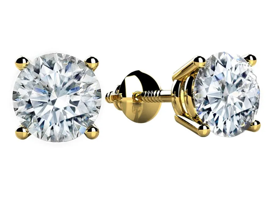 2.00 Carat T.W. Round Brilliant Cut Diamond Stud Earrings