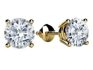 2.00 Carat T.W. Round Brilliant Cut Diamond Stud Earrings