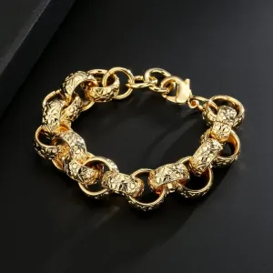 20mm Gold Filled Bonded Ornate Belcher Bracelet 8.5/9.5 Inch