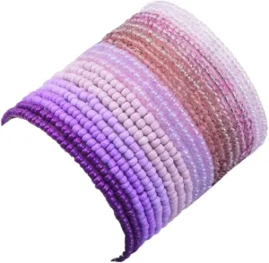20Pcs Colorful Bohemia Seed Beaded Bracelets Adjustable Stackable Stretch Bracelet Boho Bead Bracelet Pack