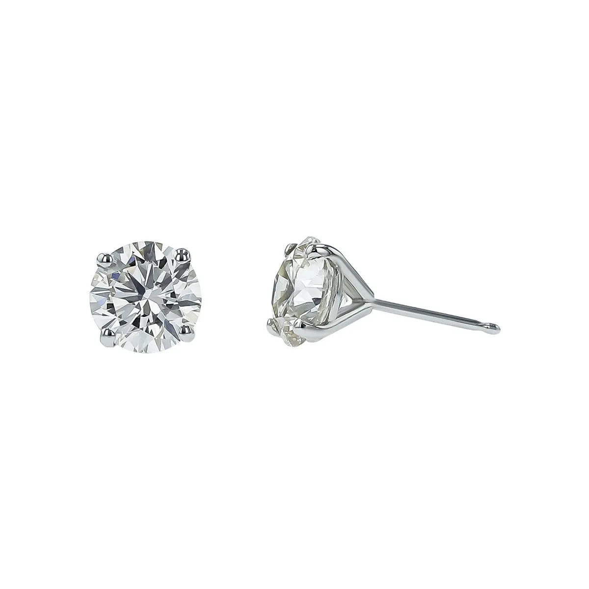 2.50ct Round Brilliant Diamond Stud Earrings in 14K White Gold