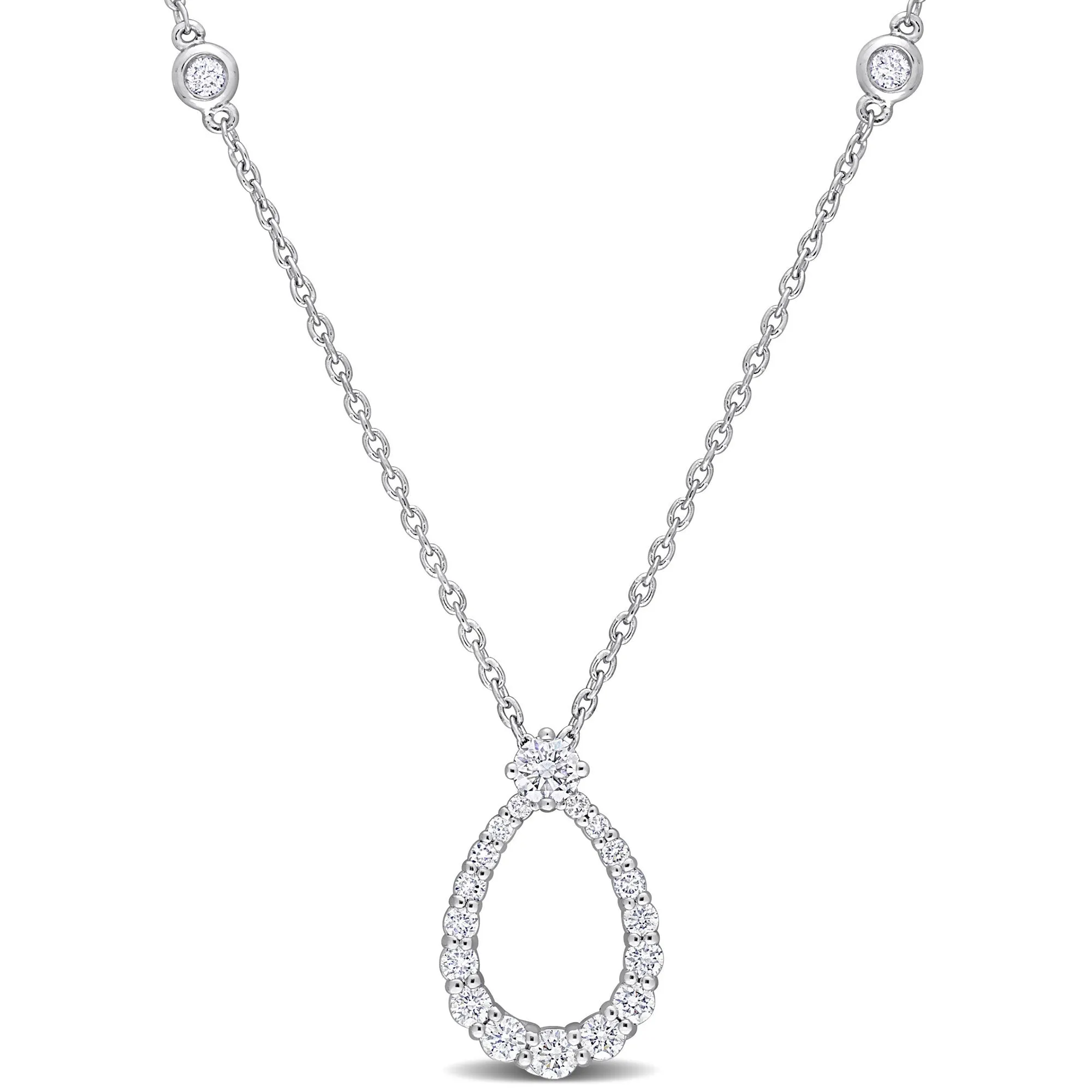 2/5ctw Diamond White Gold Pendant Necklace