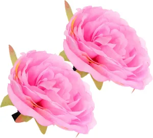 2pcs Artificial Peony Flower Hair Clips Elegant Chinese Style Floral Hairpins Charming Accessories for Weddings Evening Parties and Vacations