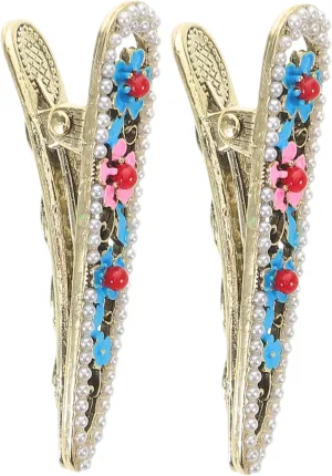 2pcs Mini Flower Hair Clips Vintage Chinese Style Hairpins for Women Design for Daily Use Special Occasions Compact and Durable Hair Accessories