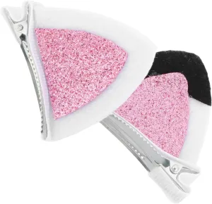 2pcs Sparkle Cat Ears Hair Clips Comfortable Felt and Metal Barrettes for Halloween Costumes and Party Accessories Add Fun to Your Festive Look
