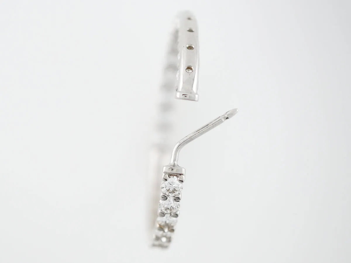3 Carat Diamond Hoop Earrings in 18k White Gold
