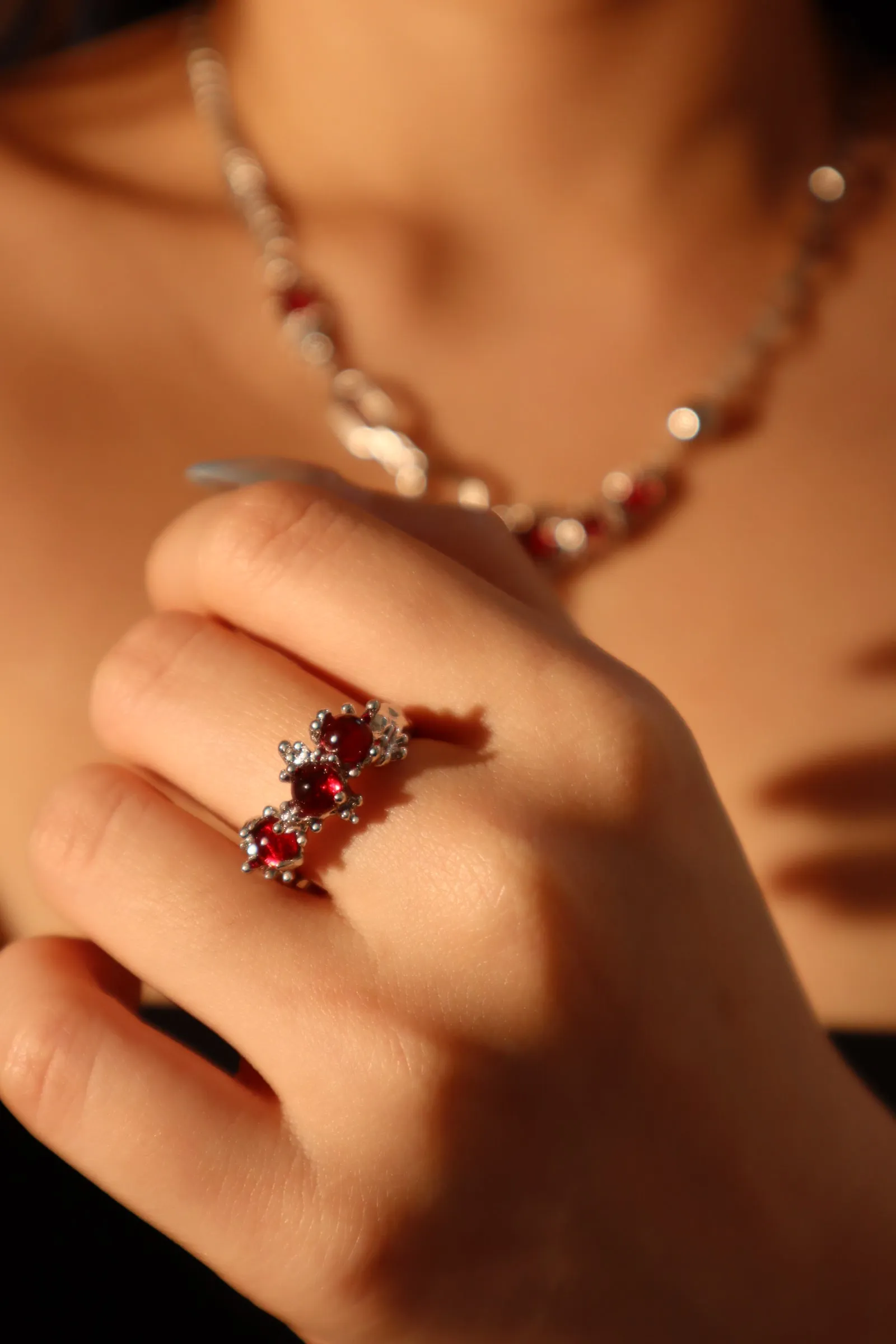 3 in 1 Red Gems Ring