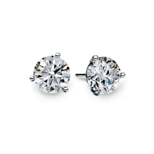 3.00ct Round Brilliant Fire & Ice Diamonds and F&I Stud Earrings in 18K White Gold