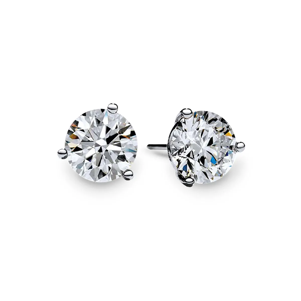 3.00ct Round Brilliant Fire & Ice Diamonds and F&I Stud Earrings in 18K White Gold