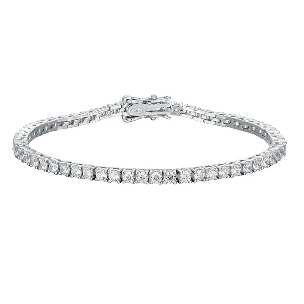3CT Total Weight Round Lab Diamond Tennis Bracelet VS2 F