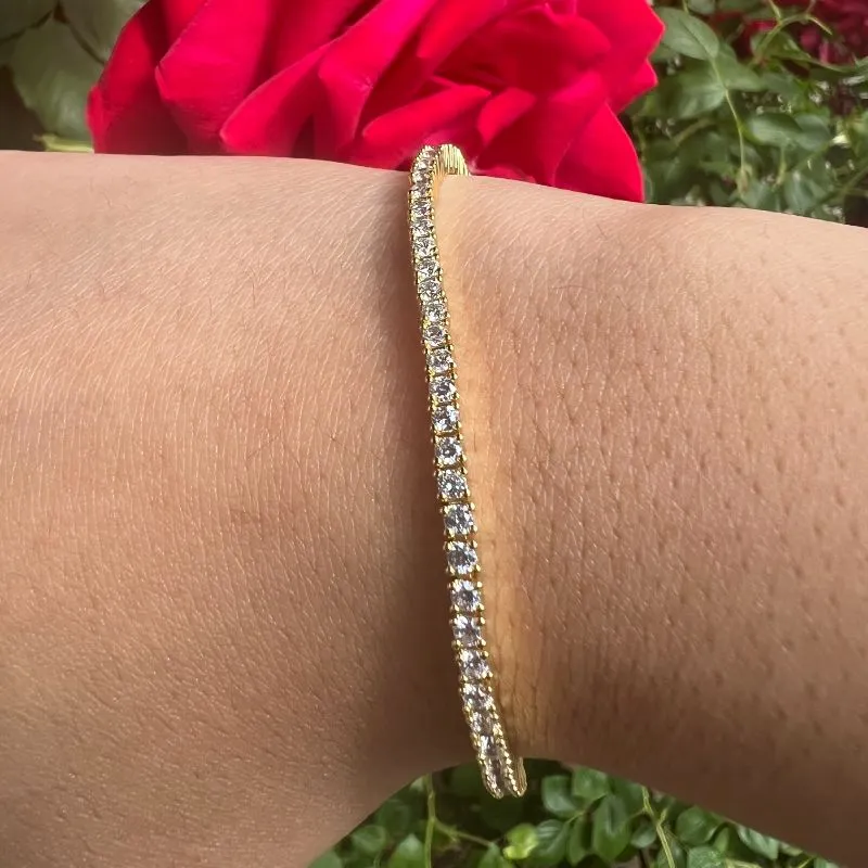 3CT Total Weight Round Lab Diamond Tennis Bracelet VS2 F