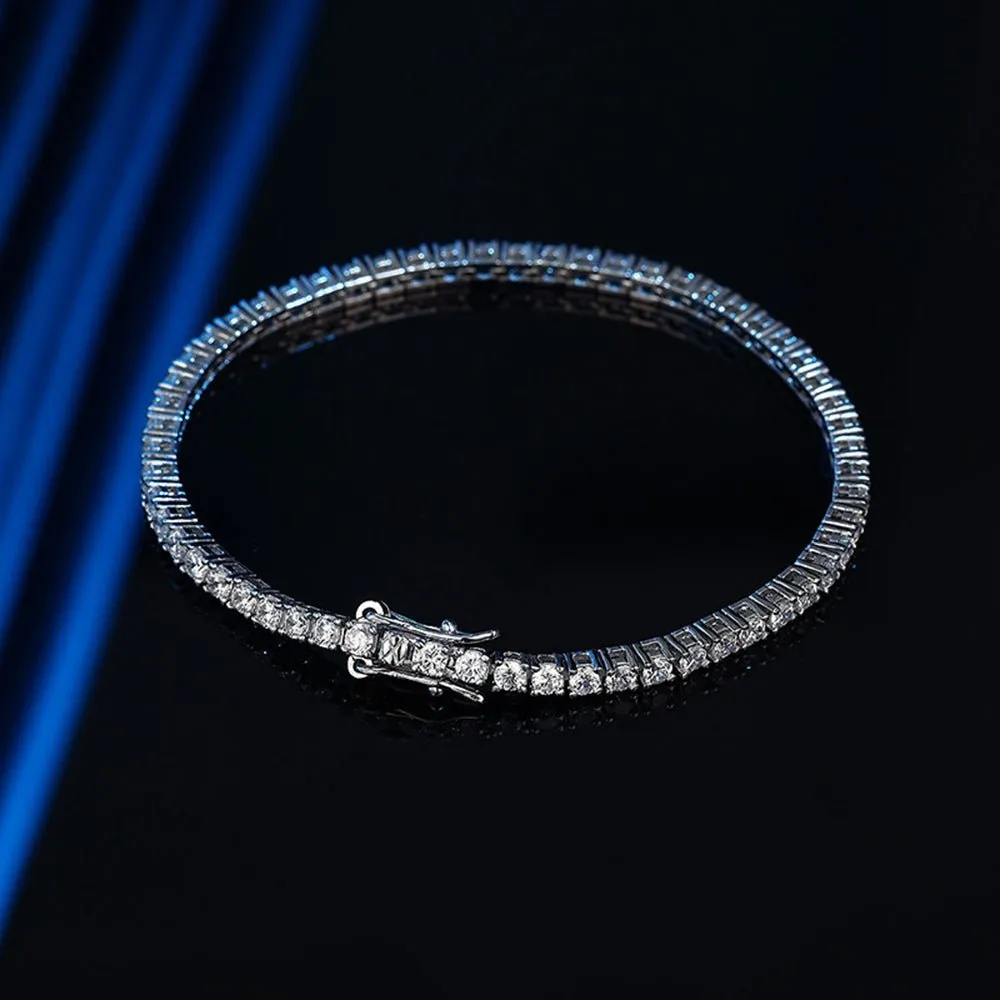 3CT Total Weight Round Lab Diamond Tennis Bracelet VS2 F