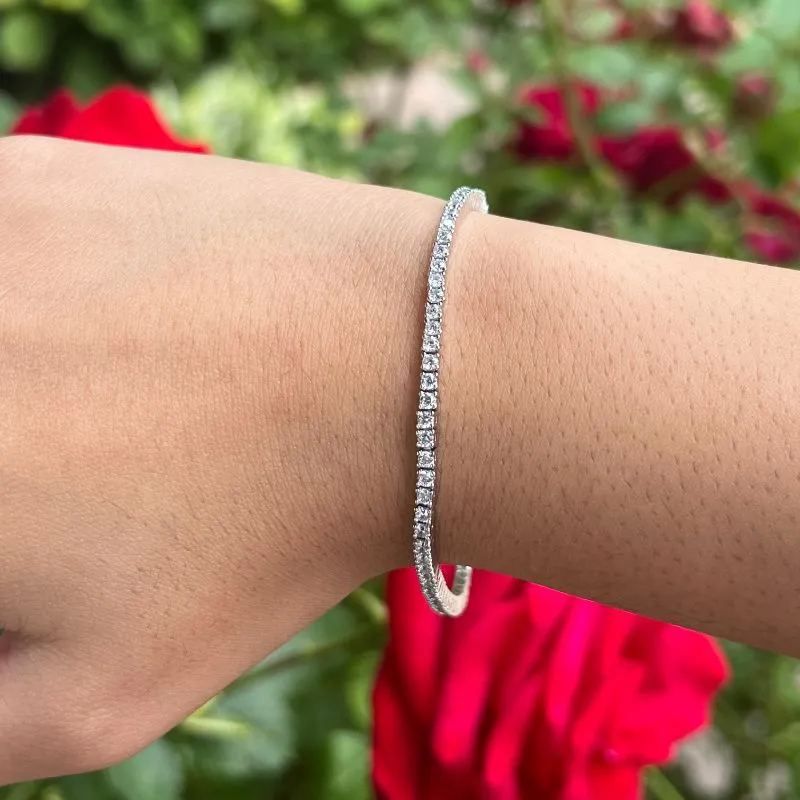 3CT Total Weight Round Lab Diamond Tennis Bracelet VS2 F