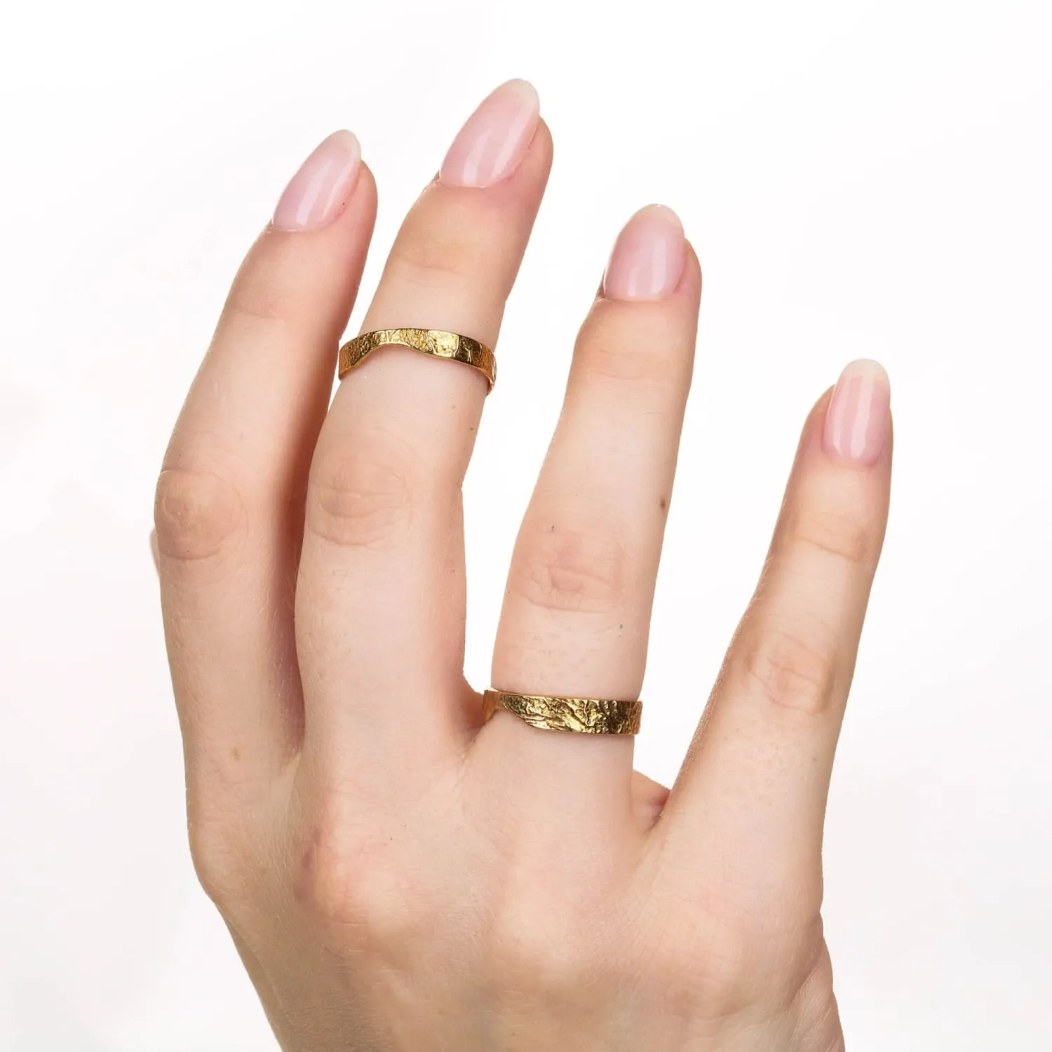 3mm Yellow Gold Textured Band