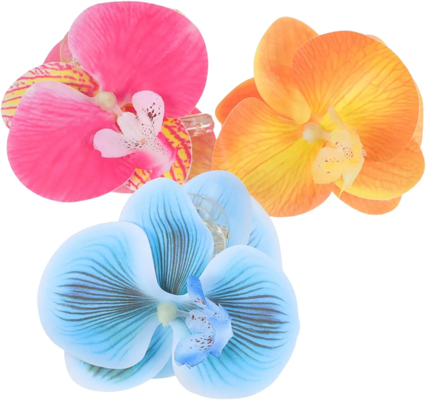 3pcs Phalaenopsis Flower Hair Clips Non Slip Shark Claw Accessories for Thick Hair for Weddings Parties