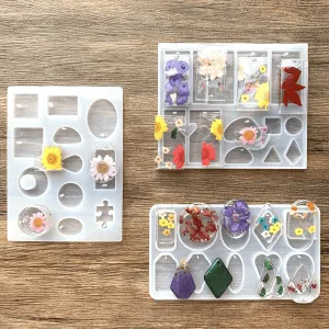 3PCs Resin Jewelry Molds for Resin Pendants, Keychains, Earrings