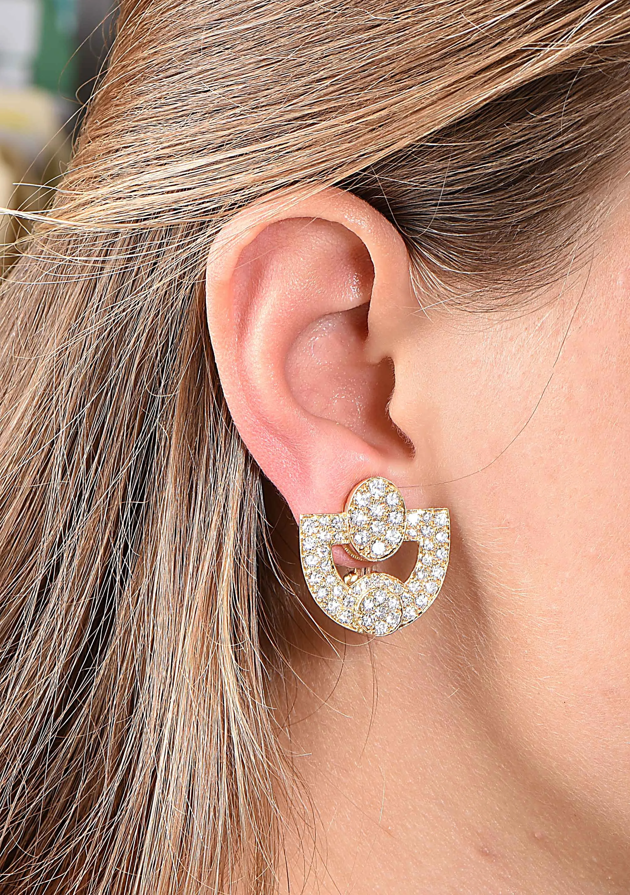 4 Carats Diamonds Yellow Gold Earrings