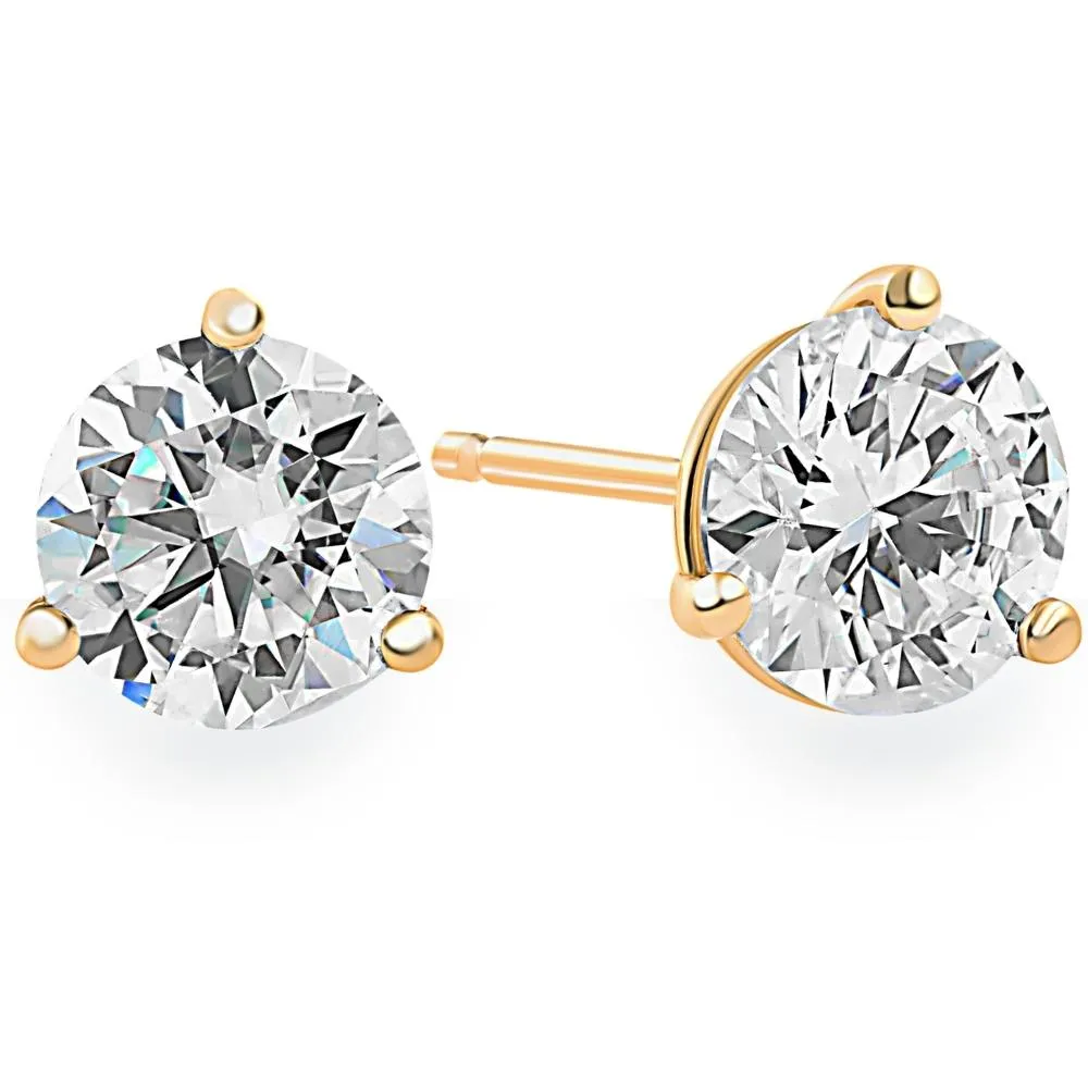 .40Ct Round Brilliant Cut Natural Quality SI1-SI2 Diamond Stud Earrings in 14K Gold Martini Setting