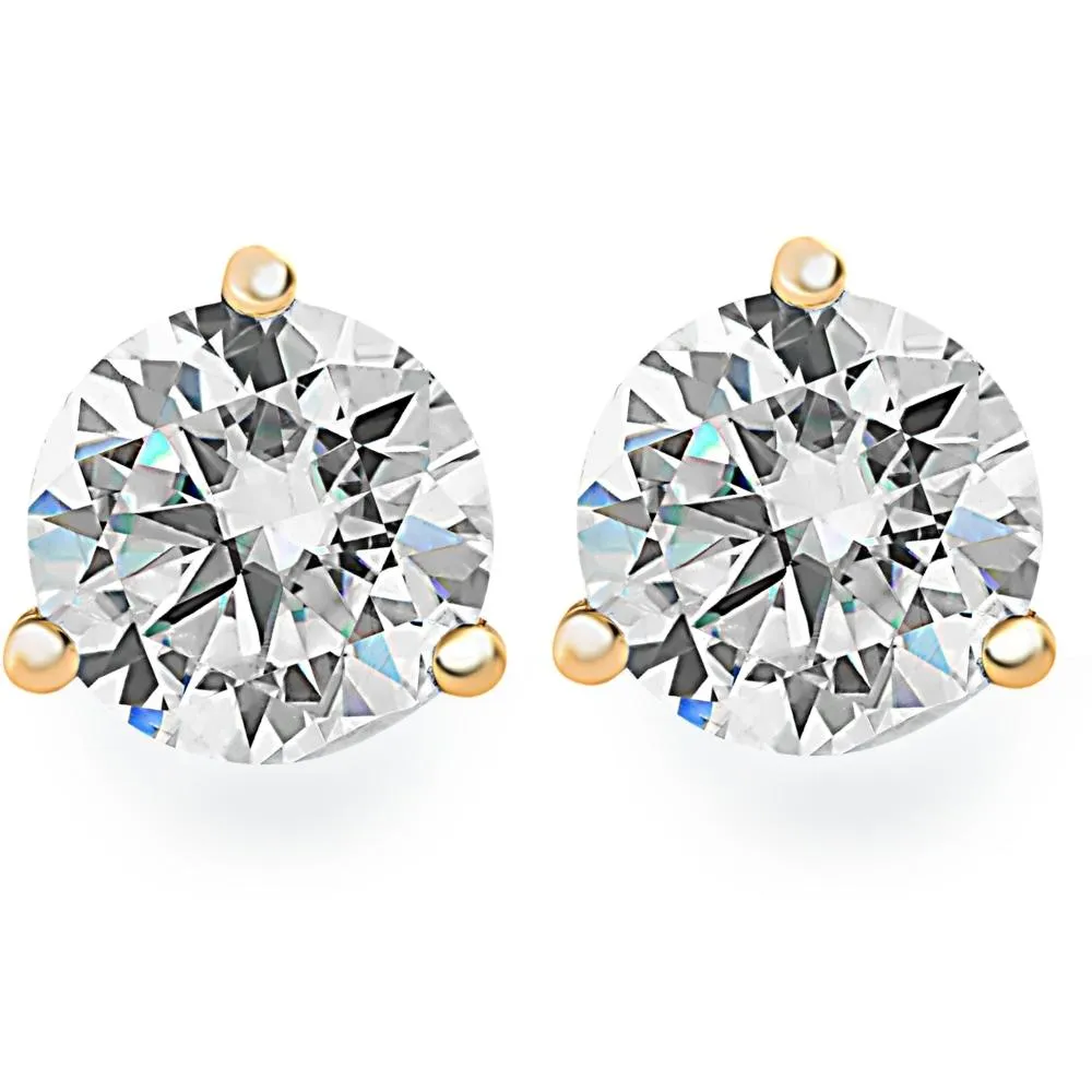 .40Ct Round Brilliant Cut Natural Quality SI1-SI2 Diamond Stud Earrings in 14K Gold Martini Setting