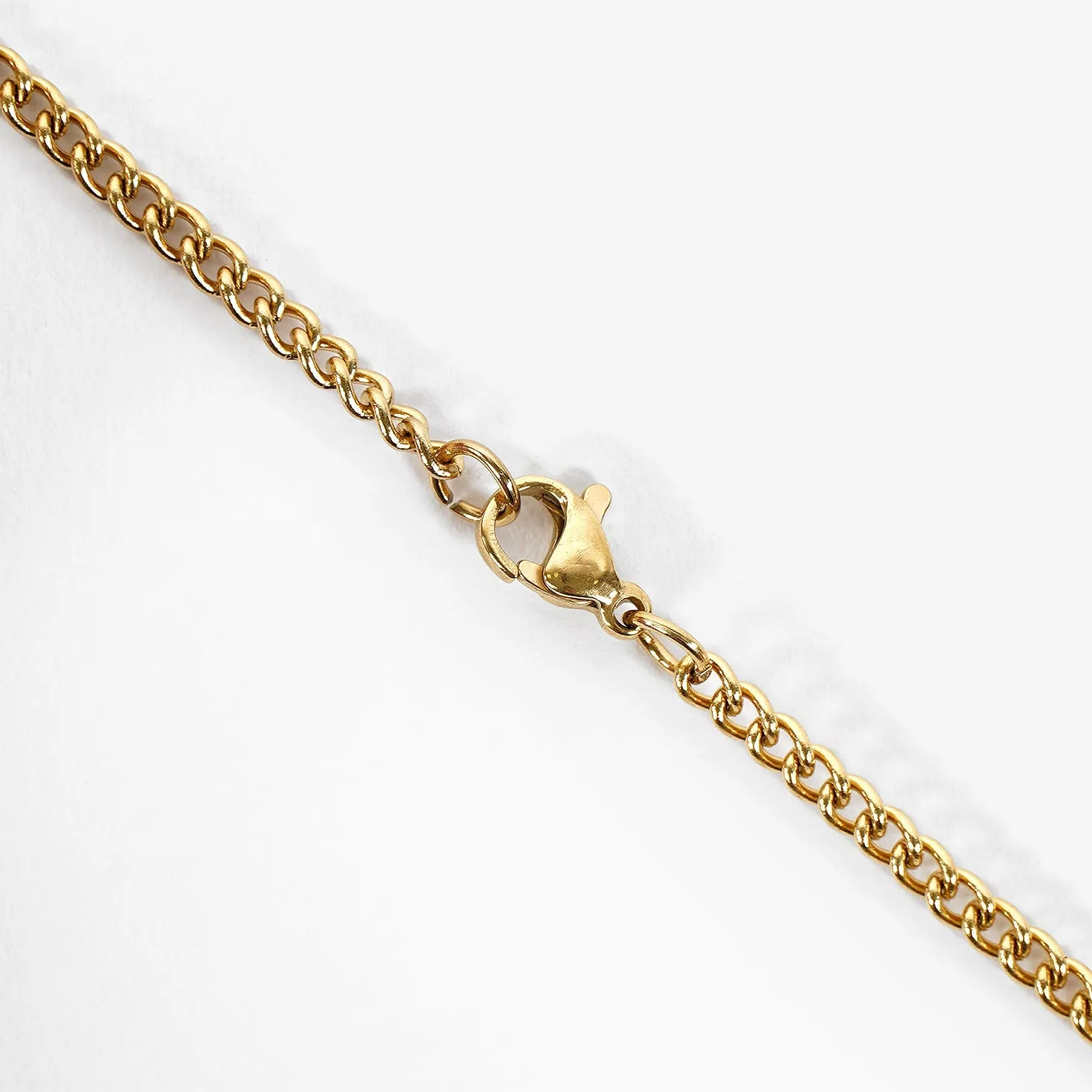 43 Number Pendant with Chain Kids Necklace - Gold Plated Stainless Steel