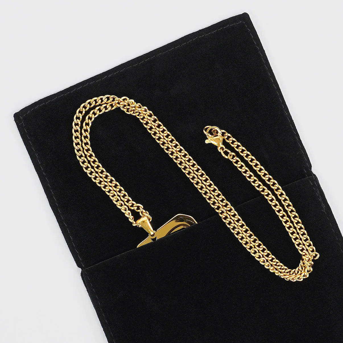 43 Number Pendant with Chain Kids Necklace - Gold Plated Stainless Steel